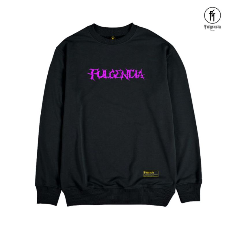 CREWNECK BLACK TULISAN SIMPLE FULGENCIA ORIGINAL