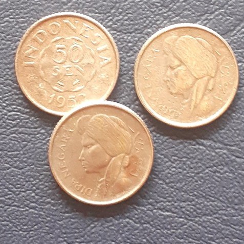 Uang koin kuno 50 sen Dipa Negara Diponegoro