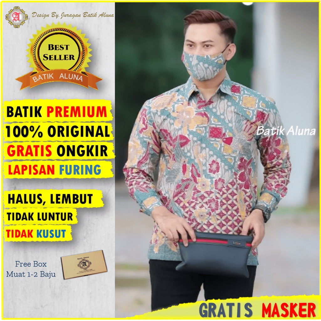 Atasan Batik Pria Lengan Panjang Premium Modern/Batik Prabuseno Pria Original Kemeja Batik Pria Leng