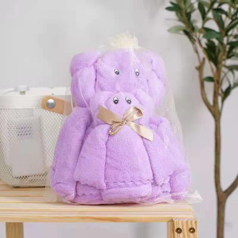 Handuk Set Boneka Beruang 2in1 HANDUK micro fiber HANDUK MANDI DAN WAJAH COTTON TOWEL DENGAN BAHAN LEMBUT Handuk 2in1 Bayi