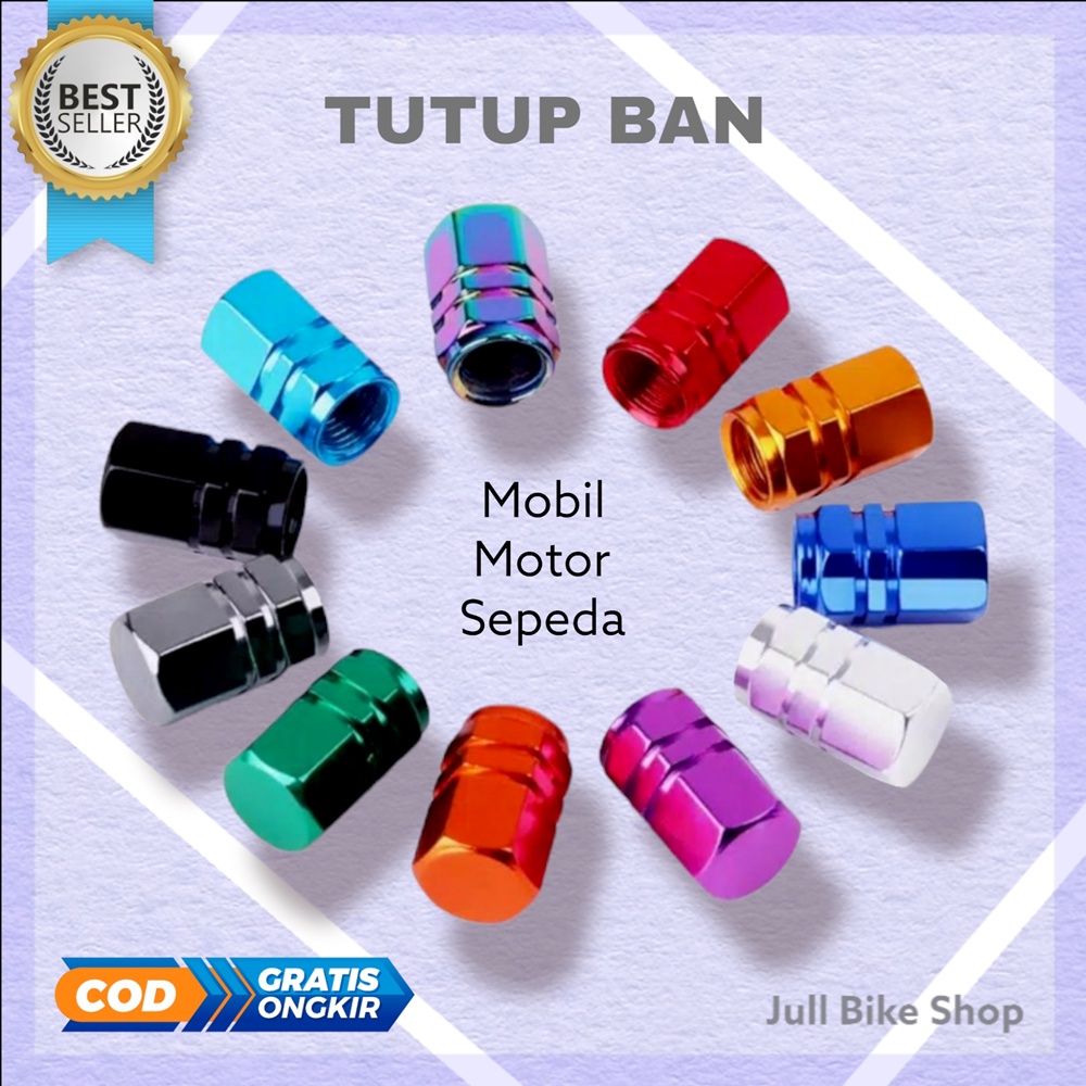 Tutup pentil sepeda cop ban biasa motor mobil pompa roda posh mtb lipat aluminium SCHRADER 1pcs alloy