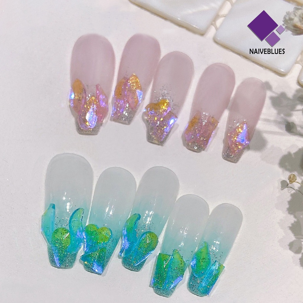 Naiveblue 100Pcs / Kantong Berlian Imitasi / Kristal Untuk Dekorasi Nail Art / Manicure DIY