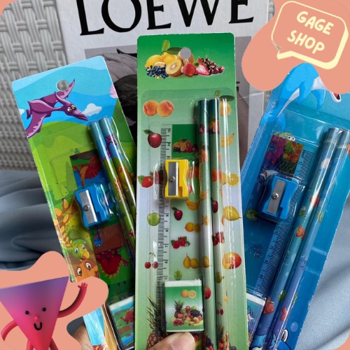 

paket alat tulis super murah kebutuhan sekolah anak pensil penggaris penghapus bisa COD termurah import lucu imut murah banget