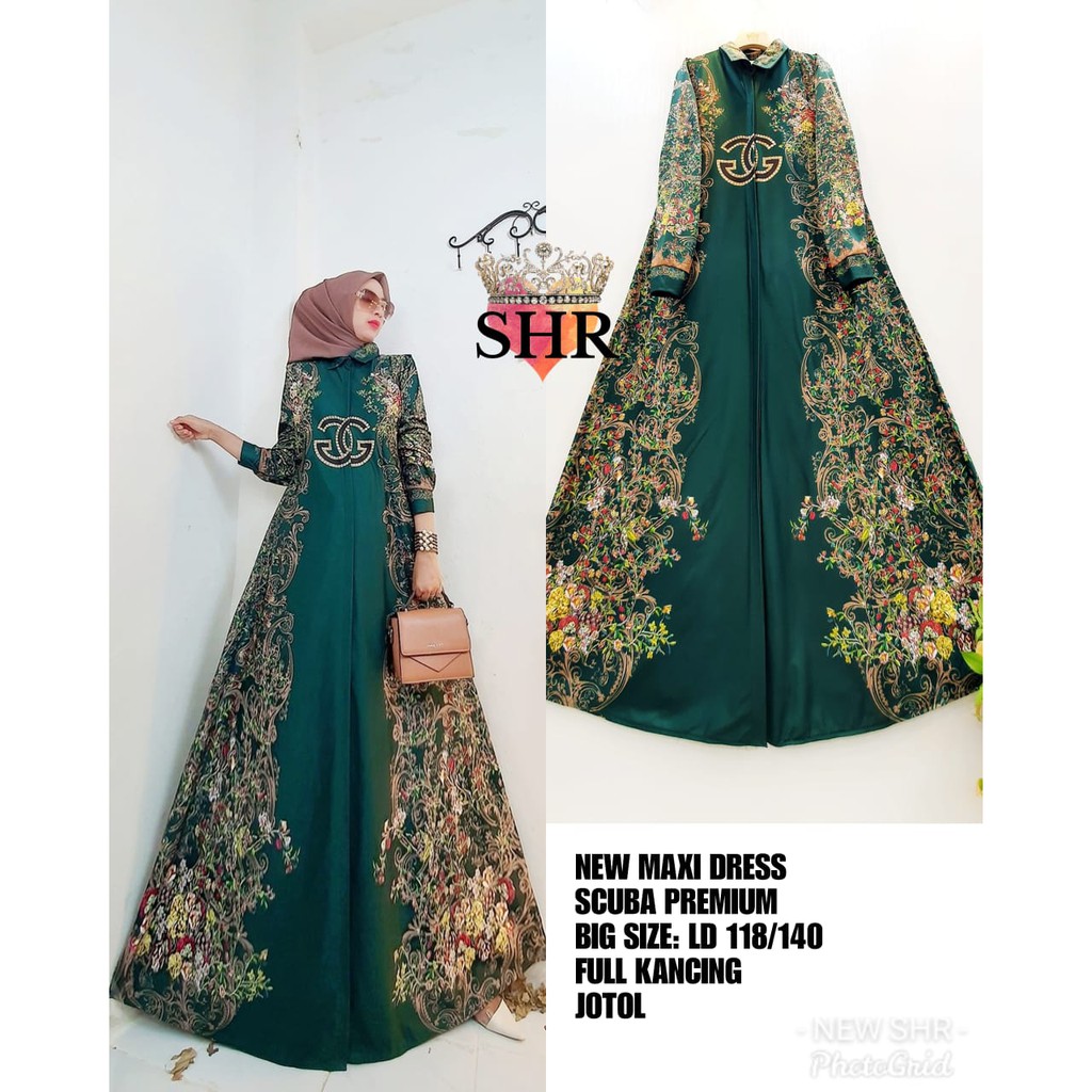 (COD) ORI SHR BIG SIZE maxi dress batik