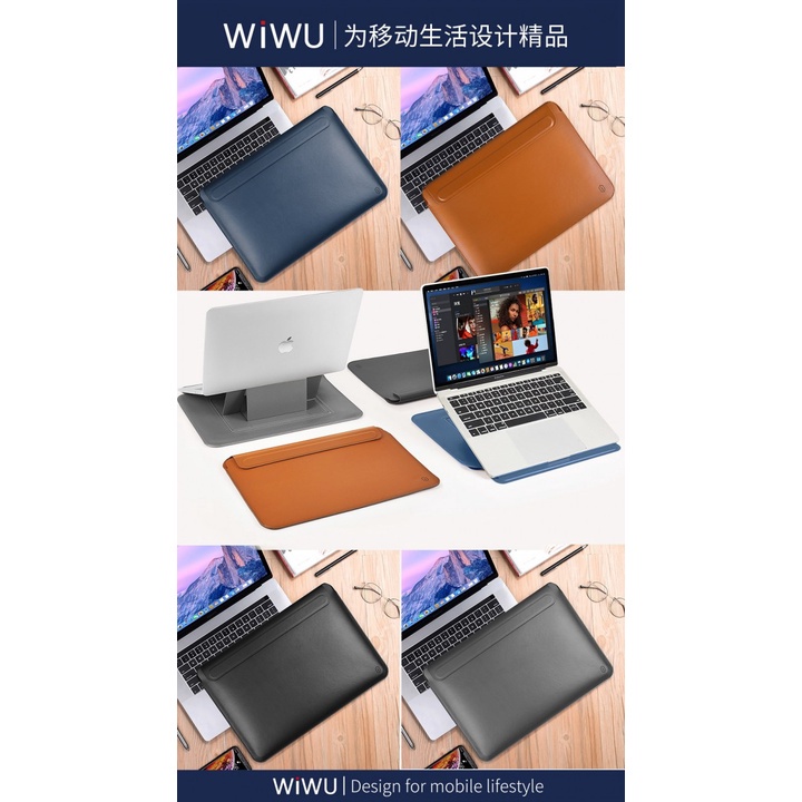 48 WIWU SKIN PRO Slim Stand Sleeve MacBook Pro 15.4 - Sarung dengan Stand