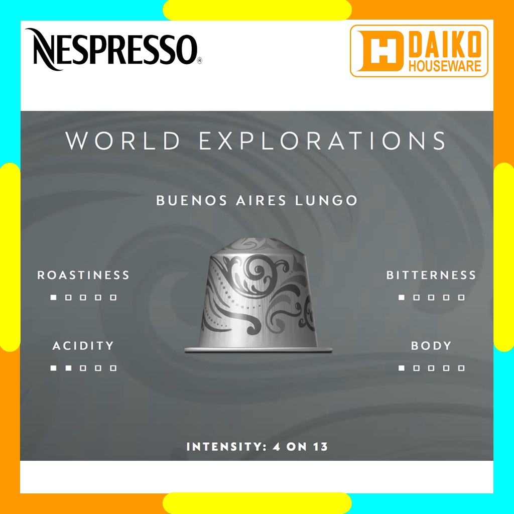 Capsule Nespresso Buenos Aires Lungo Original Nestle 1 Pack - Coffee Wolrd Explorations Kopi Kapsul Expired Panjang