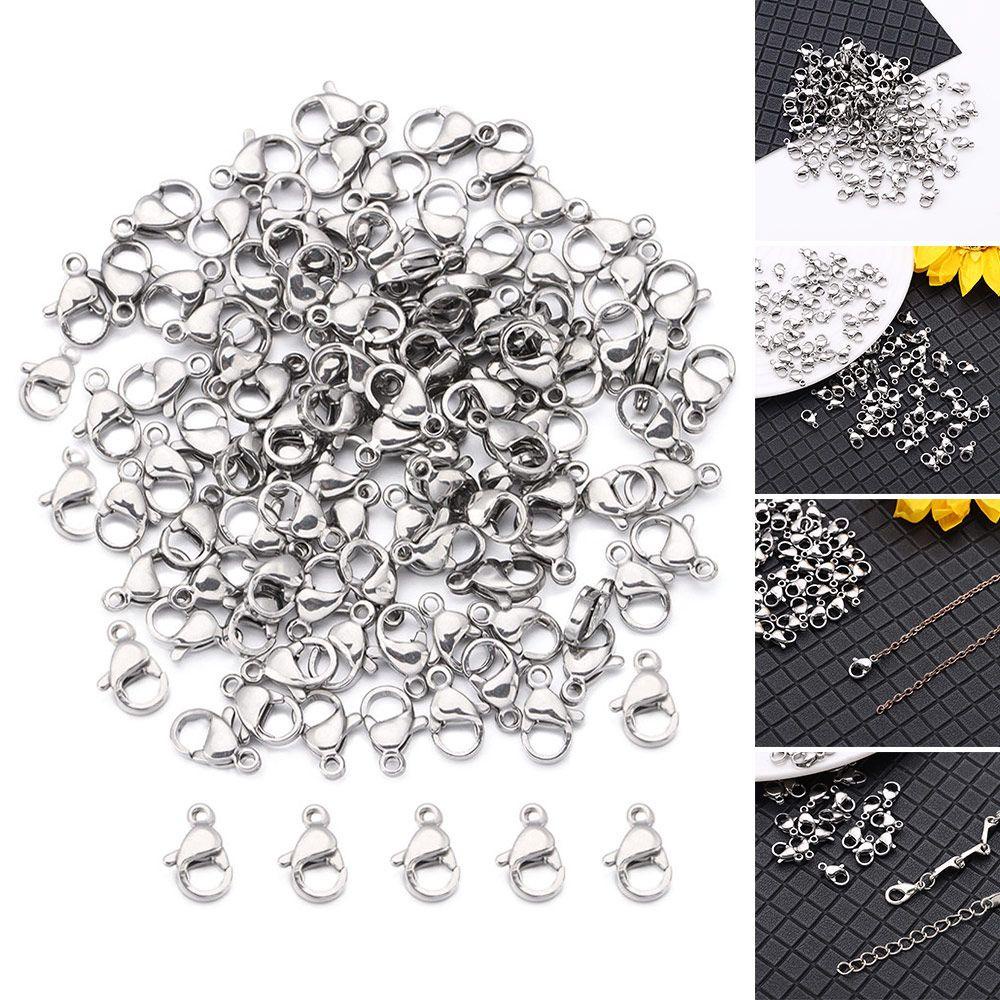 R-flower 100pcs/bag Lobster Clasps Hooks DIY Kecil304Stainless Steel Gantungan Kunci Key Ring Membuat Perhiasan