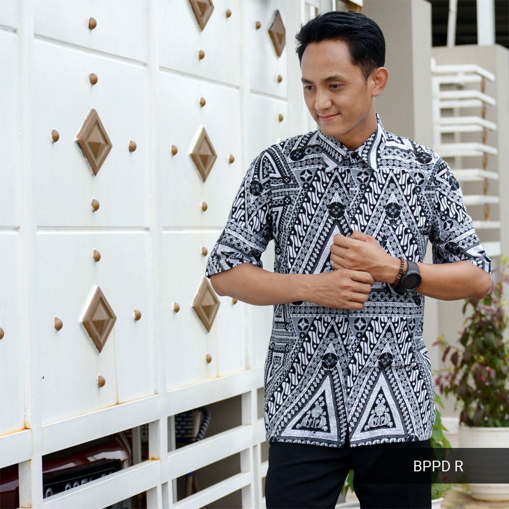 GROSIR TROLIS grosir grup promo39batik batik pria lengan pendek kemeja atasan pria cowok BPPD trolistore-1