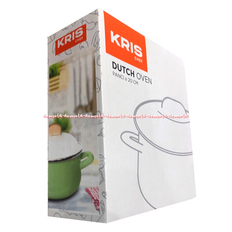 Krischef Dutch Oven 20cm Green Panci Masak Casserole Hijau Muda Kris Chef