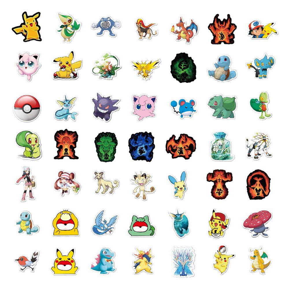 Mxbeauty Stiker Pokemon Mini DIY Dekorasi Klasik Anime Motor Sekolah Kantor Perlengkapan Koper Pokemon Skateboard Animel Stickers