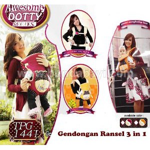 Jual Gendongan Bayi Snobby Ransel 3 in 1 Saku Kerut Awesome Dotty TPG1441 Murah