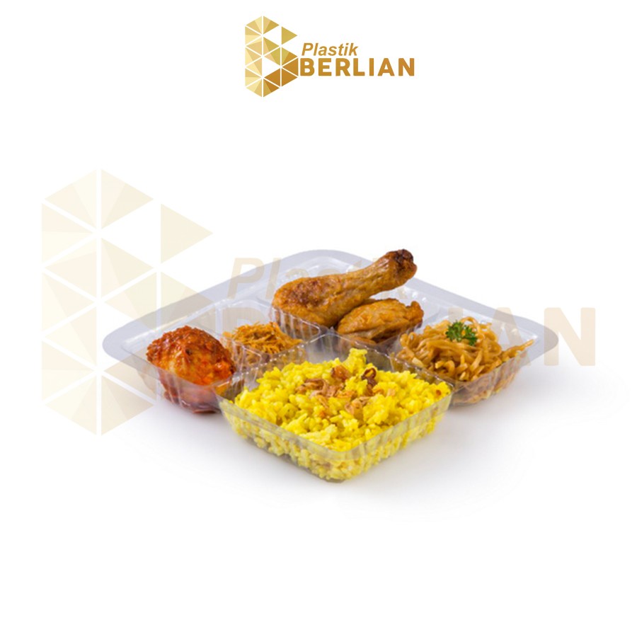 Mika Box Nasi Kuning 5 Sekat Bening Isi 50 - GX-20