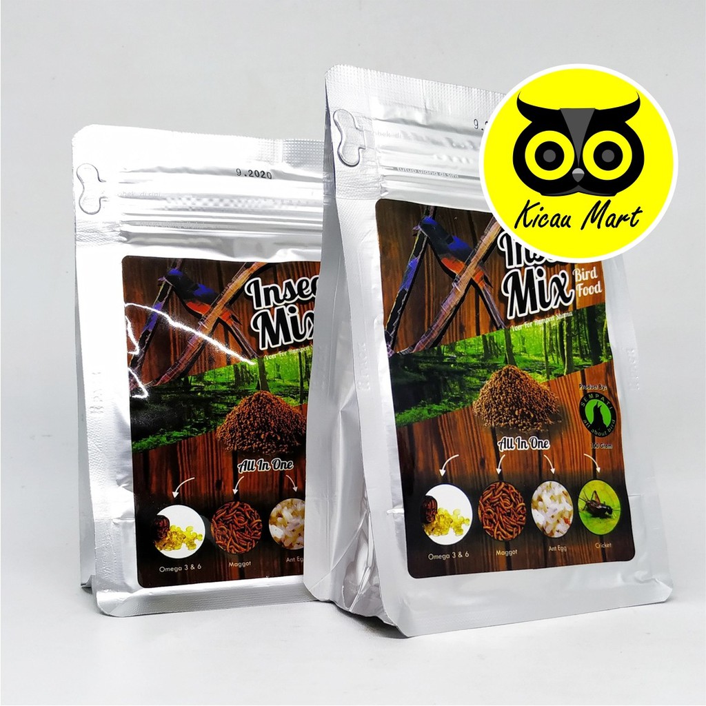 PAKAN MAKANAN HARIAN BURUNG INSECT MIX DAILY SEMPATI 100 GRAM PUR MURAI KACER CUCAK JALAK INSECTMIX100