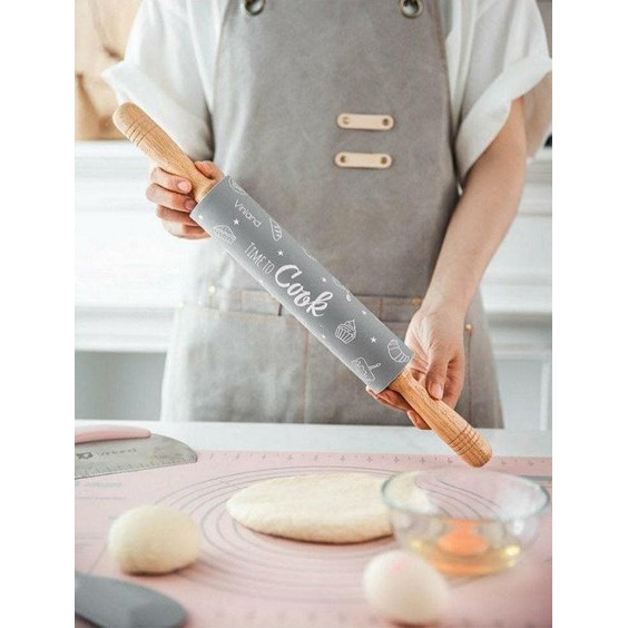 Vinland Silicone Rolling Pin Bermotif 45 cm Penggiling Adonan Silikon