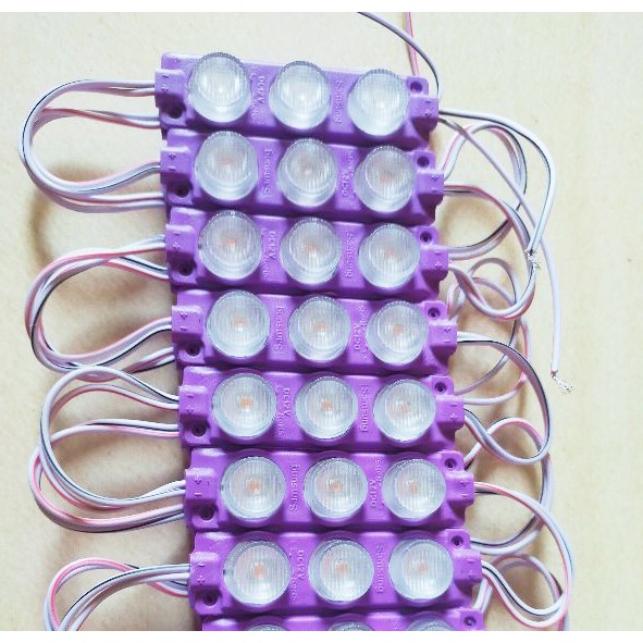 100Pcs MODUL 3030 3 LED 7520 12V - Pink Ice Blue