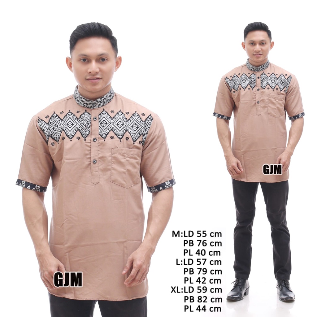 Baju Koko Batik Terbaru Baju Koko Muslim Pria Lengan Pendek Koko Kurta Bordir Batik Halus Bahan Katun