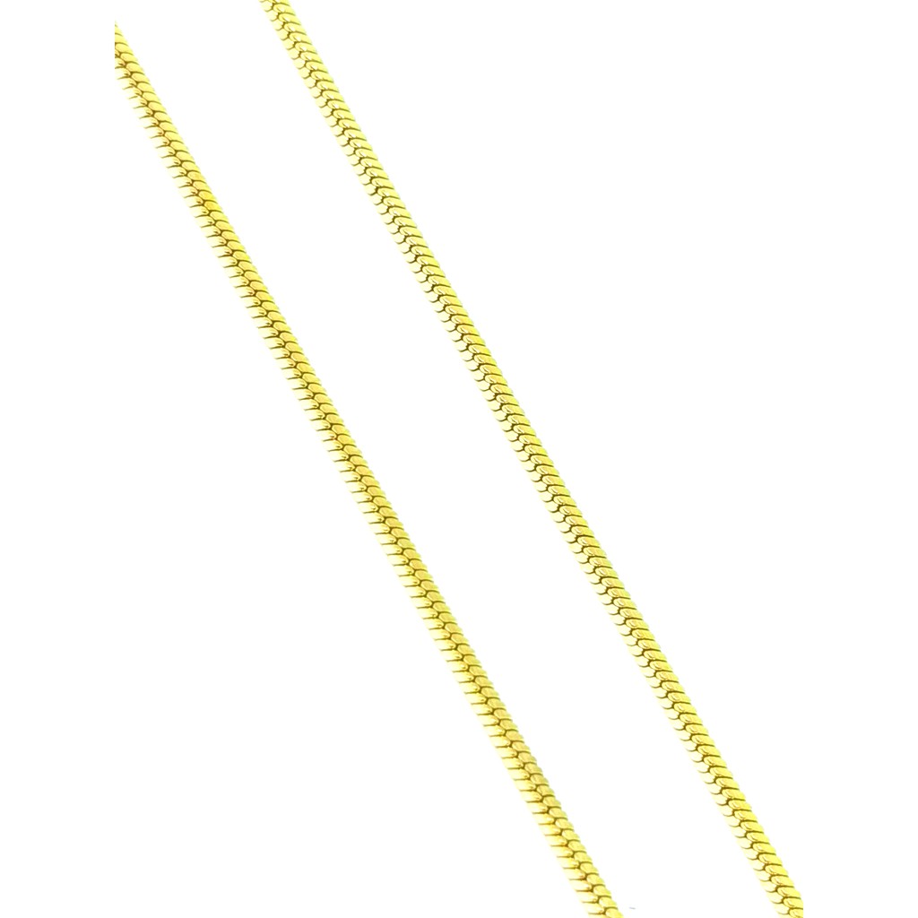 kalung titanium warna emas model kotak 60cm