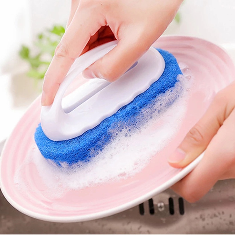 [1pc Multifunctional Kitchen Sponge Brush][Strong Decontamination Kitchen Cleaning Brush][ Cups Pot Bathroom Tiled Brush]