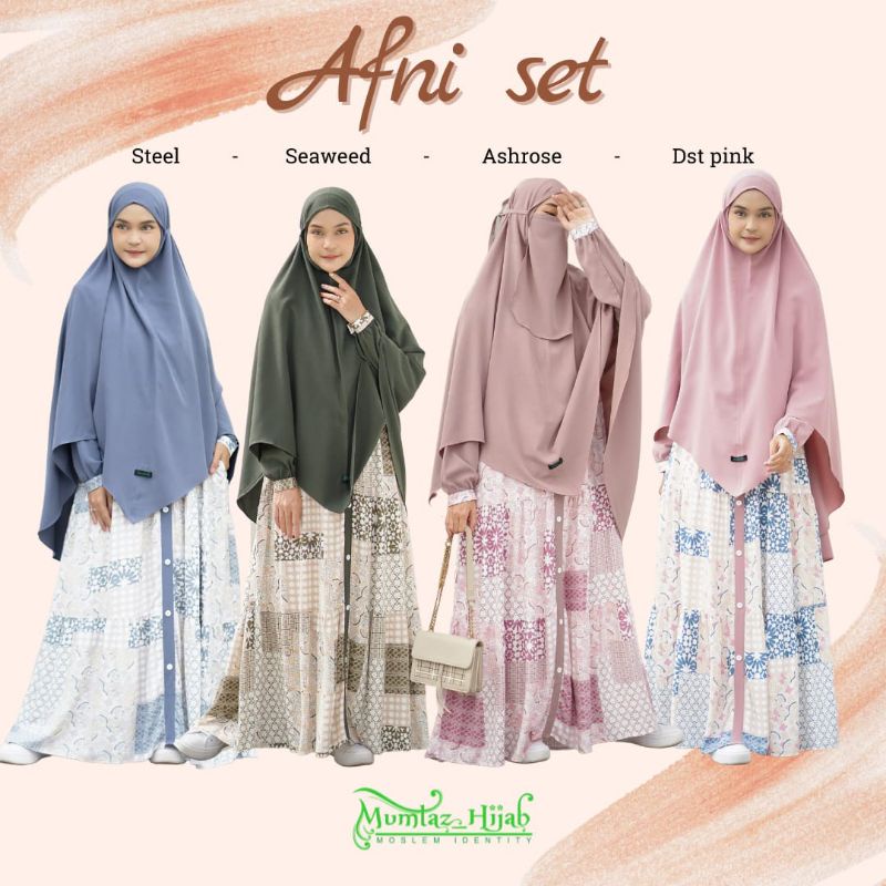 Afni Set Gamis Set Khimar Original Mumtaz Hijab