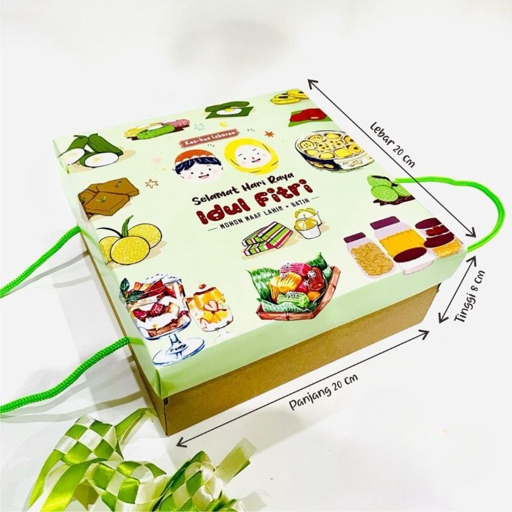 

Box Kue Lebaran Kotak Hampers dus toples packaging cookies kardus packing Kardus Parcel Idul Fitri20 x 20 x 8 cm (10pcs)