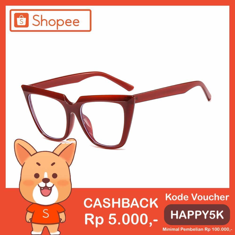 Kacamata Anti Radiasi [ Merah ] Eye Cat Wanita - Design Korea - HM604