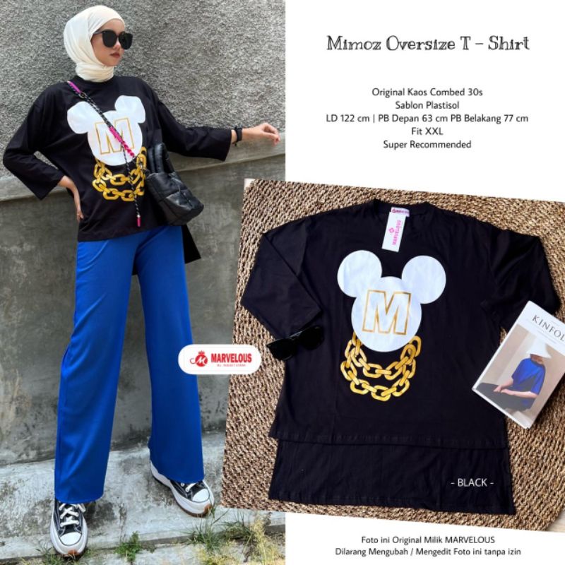 MIMOZ OVERSIZE T-SHIRT BY MARVELOUS / KAOS KATUN WANITA MUSLIMAH / katun combed halus