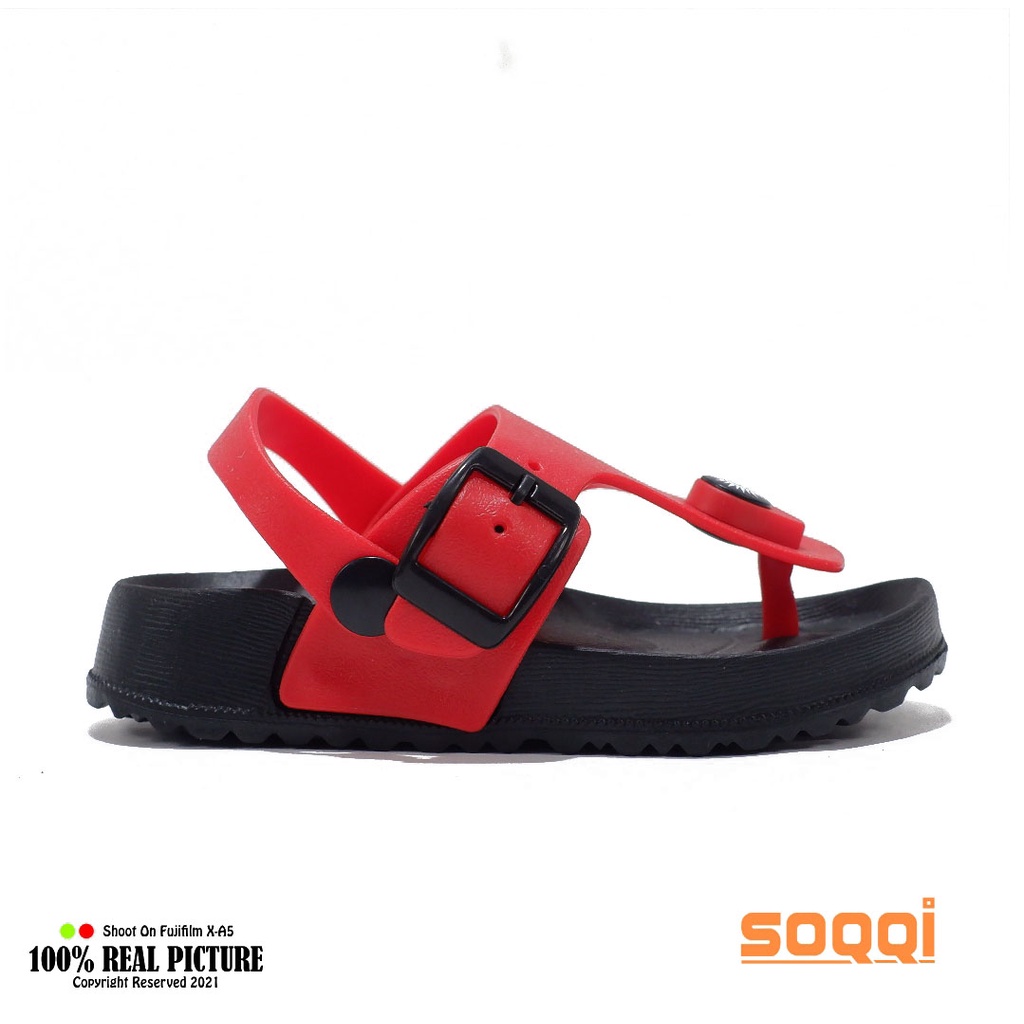 Sandal japit anak tali let belakang bayi cowok cowek original sendal jepit anak-anak baby karet ringan laki perempuan umur  1-3 tahun branded Soqqi Sunruble 8001 terbaru promo keren cod murah 20-25