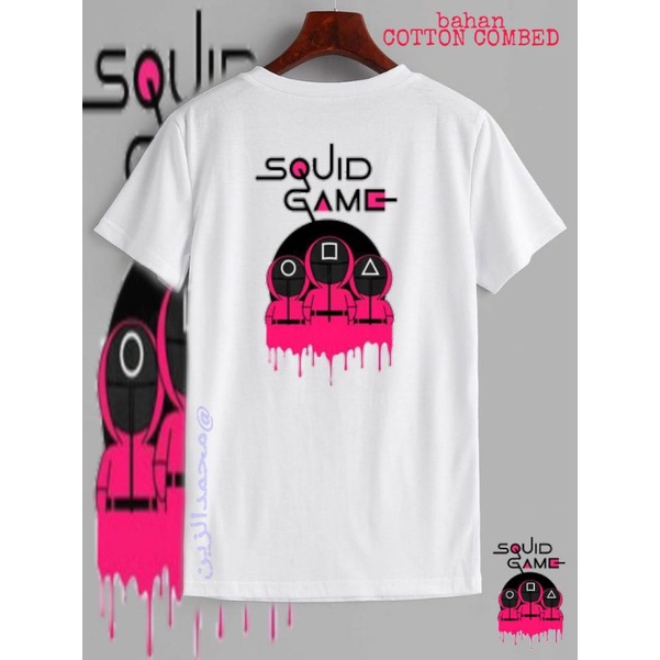 Kaos katun squid game/Baju katun squid game/baju kaos sguid game/kaos baju squid game/kaos anak squi