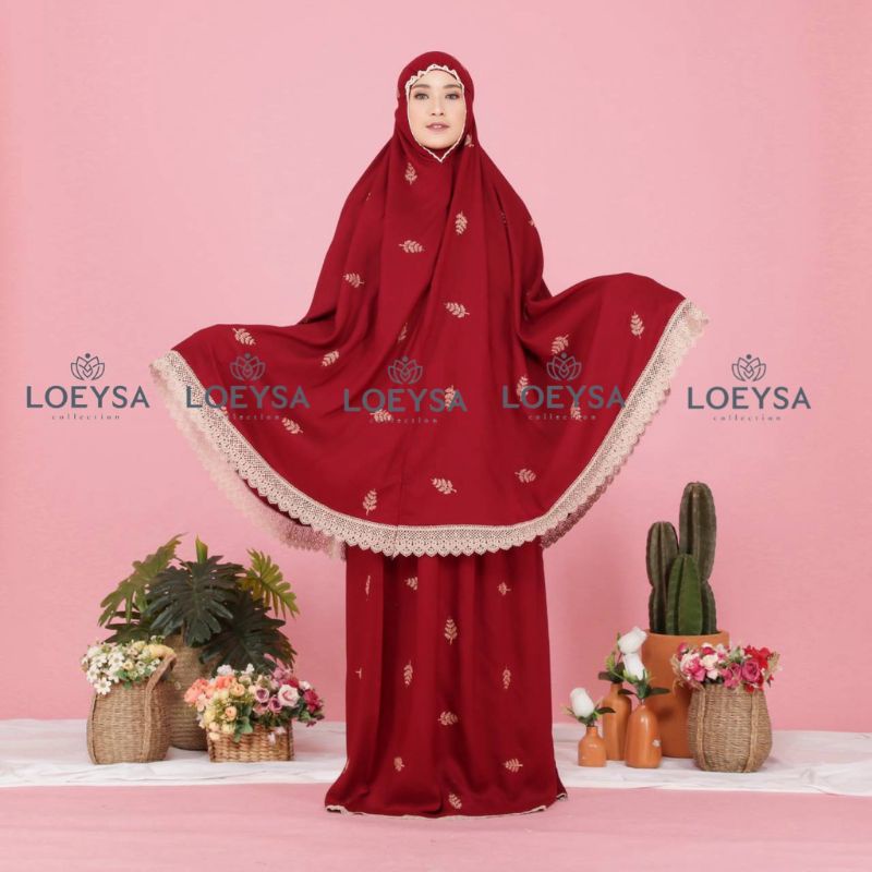 Mukena Rayon Bordir Tropical Loesya Dewasa