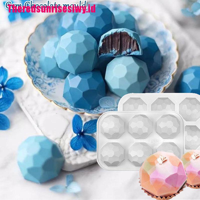 Cetakan Coklat / Mousse / Kue Handmade DIY Bentuk Berlian 3D Bahan Silikon