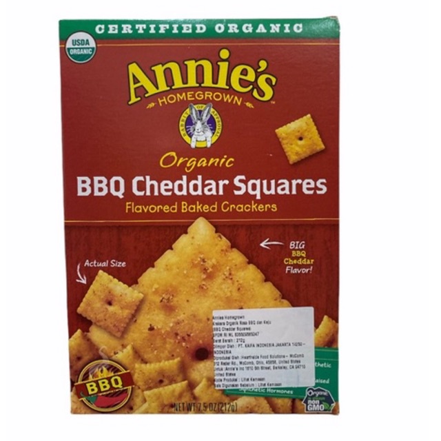 Annies Organic BBQ Cheddar Squares 212g