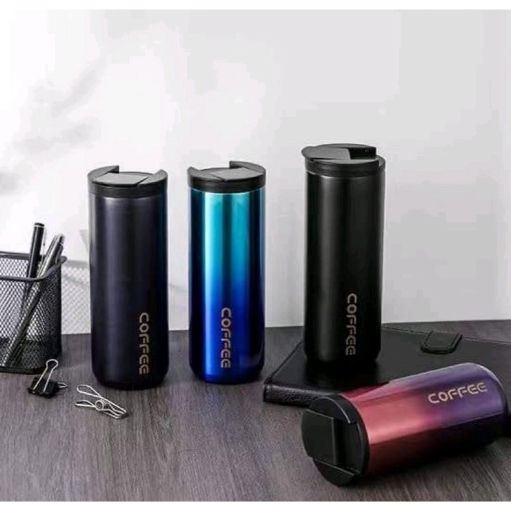 Termos Tumbler Coffee 500ML Design Terbaru Kekinian Mug Botol minum Stainless Steel-Termos Kopi Tahan Lama Vacum Tumbler Coffe Mug High Quality-Thermos Mini Viral Berkualitas Untuk Penyimpanan AirPanas Dan Dingin Tahan 24jam