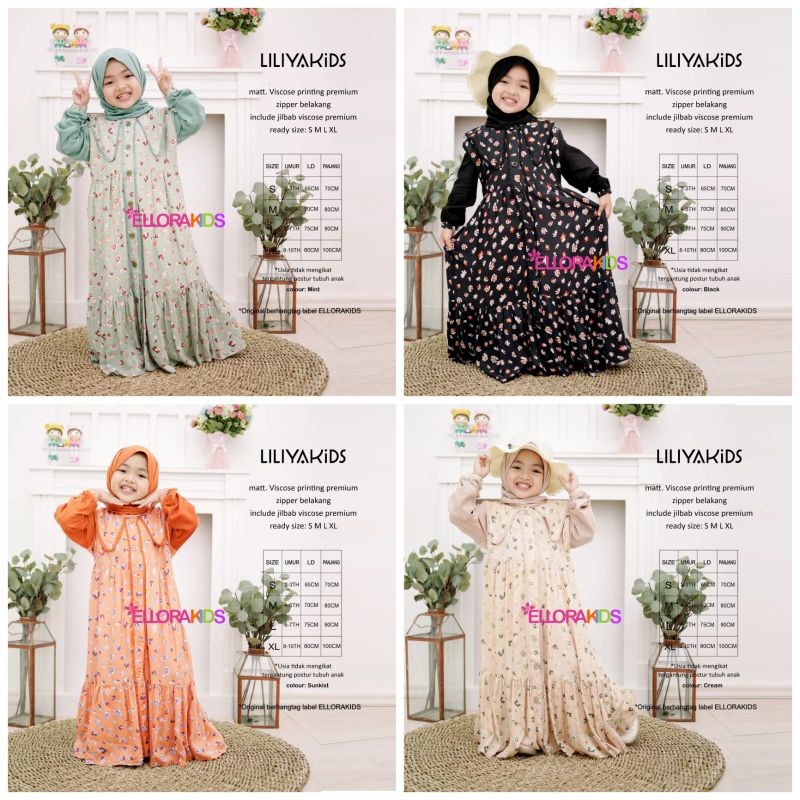 GAMIS ANAK FREE HIJAB LILIYA KIDS ELLORA