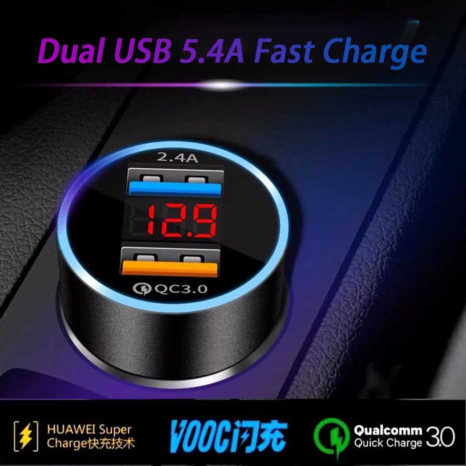 GS8 Cas Mobil TC-A1 Leeioo Car Charger Dual USB Port QC3.0 2.4A LCD Display - LE001