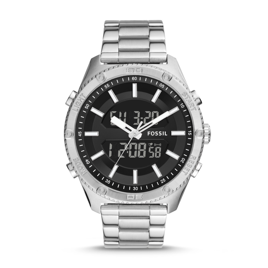 Fossil Brox Analogue-Digital Silver Stainless Steel Watch BQ2579