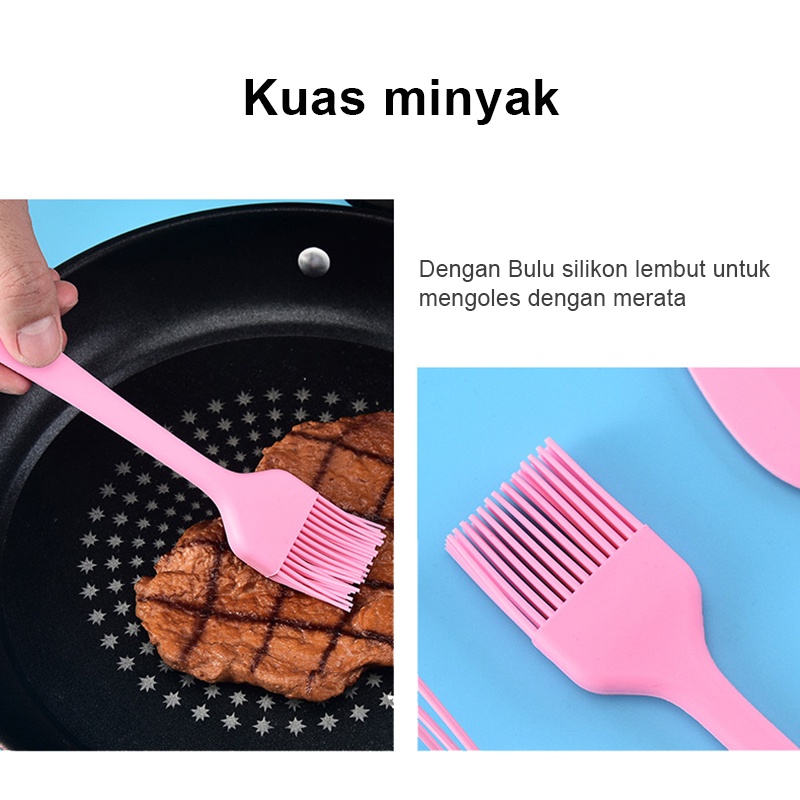 Peralatan Alat Masak Spatula Sutil Silikon Set 5 / Kitchen Utensil