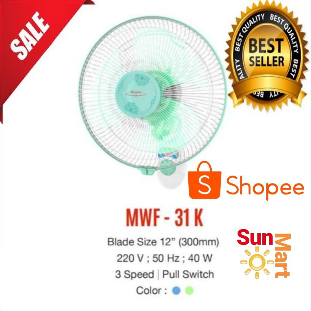 TERMURAH!! Wall Fan / Kipas angin dinding Maspion 12 Inch MWf 31K MWF 31 K