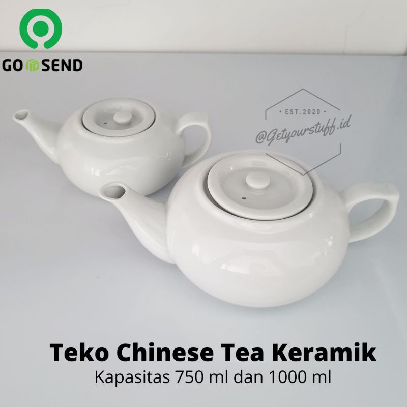 CHINESE TEAPOT TEKO TEH POCI KERAMIK PORCELAIN 750 ML DAN 1000 ML