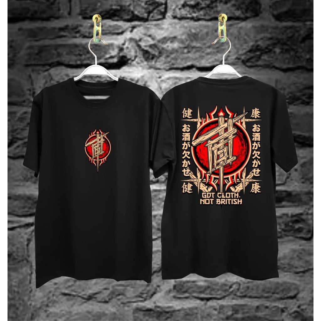 Kaos Tshirt Pria Terbaru Samurai Jepang Britis Warna Hitam Distro Lengan Pendek Motif Sablon Bergambar Keren