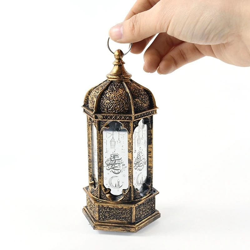 Ornamen Lampu LED Bentuk Menara Eid Ramadhan Gaya Retro Untuk Dekorasi Pesta
