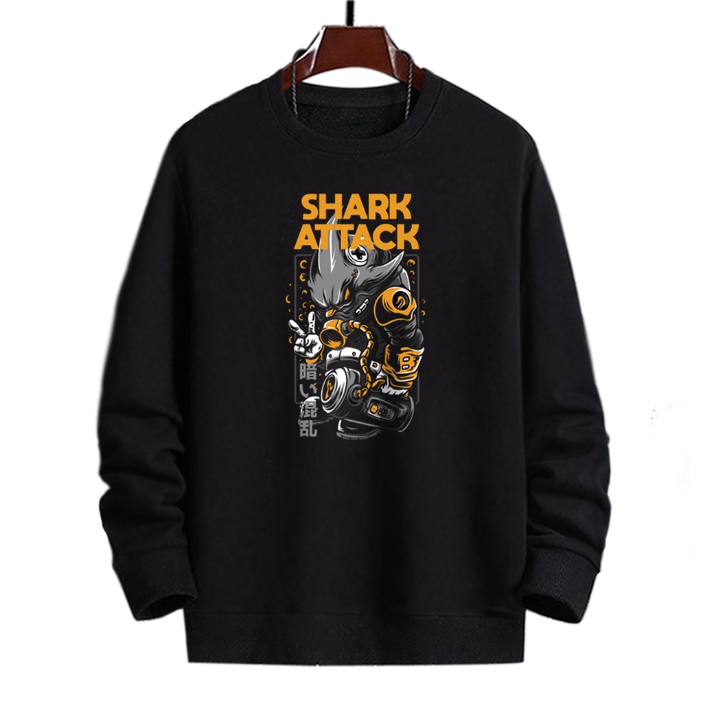 Sweater oblong pria SHARK ATTACK sweter cowok distro murah