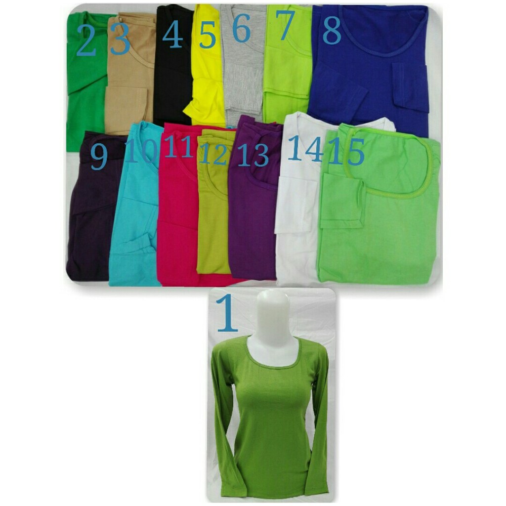 Kaos Polos Panjang Wanita / Kaos Panjang Polos Wanita / Atasan Kaos Wanita Lengan Panjang