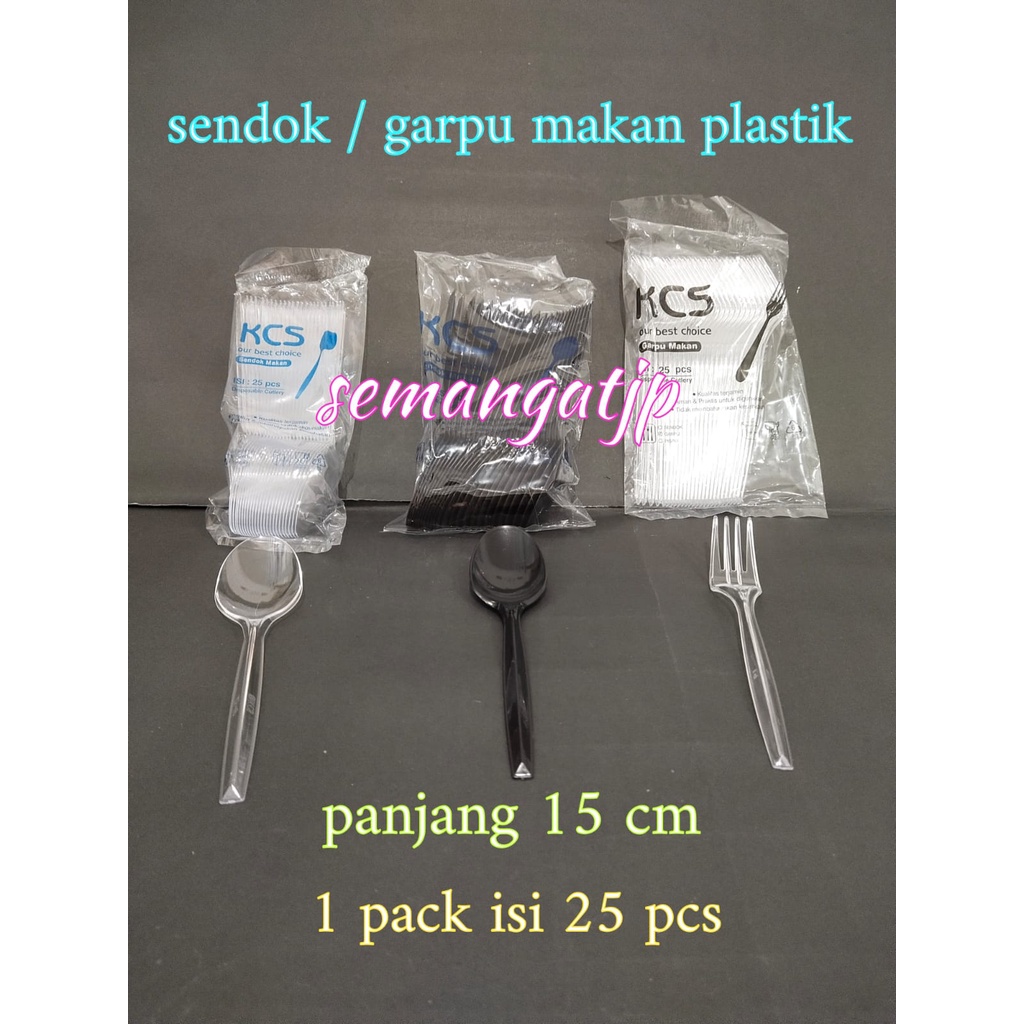 Jual Sendok Garpu Plastik Makan Panjang Bening Transparan Hitam Putih Susu Isi Pcs Indonesia