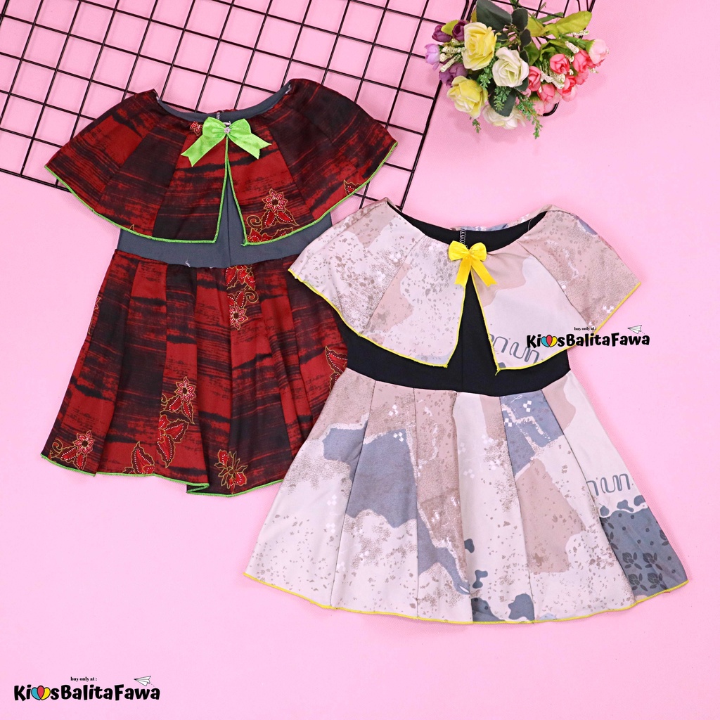 Dress Irene size 1-2 Tahun / Dres Batik Cape Anak Cewek Murah Baju Kensi Perempuan Katun Adem Gaun