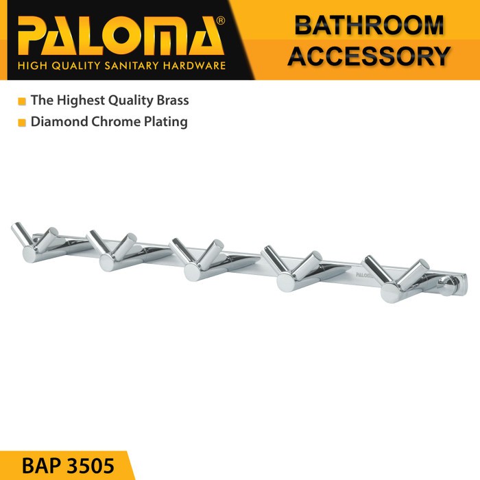 PALOMA BAP 3505 Kapstok Gantungan Baju Handuk Rak Hanger Mandi 10 Kait