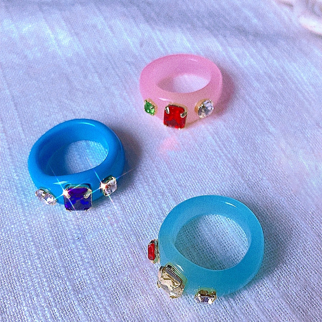 Hu Hu Hu Hu Hu Alat Bantu Pasang Kacamata♡ 1 Set Cincin Berlian Imitasi Bahan Akrilik Ramah Kulit Anti Gores Untuk Harian