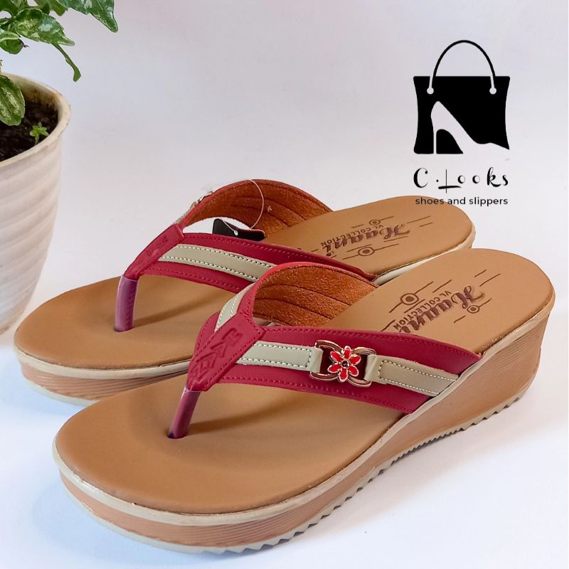 Haani Wedges Sandal Jepit Wanita | Size 37-40 | Hak 5 cm