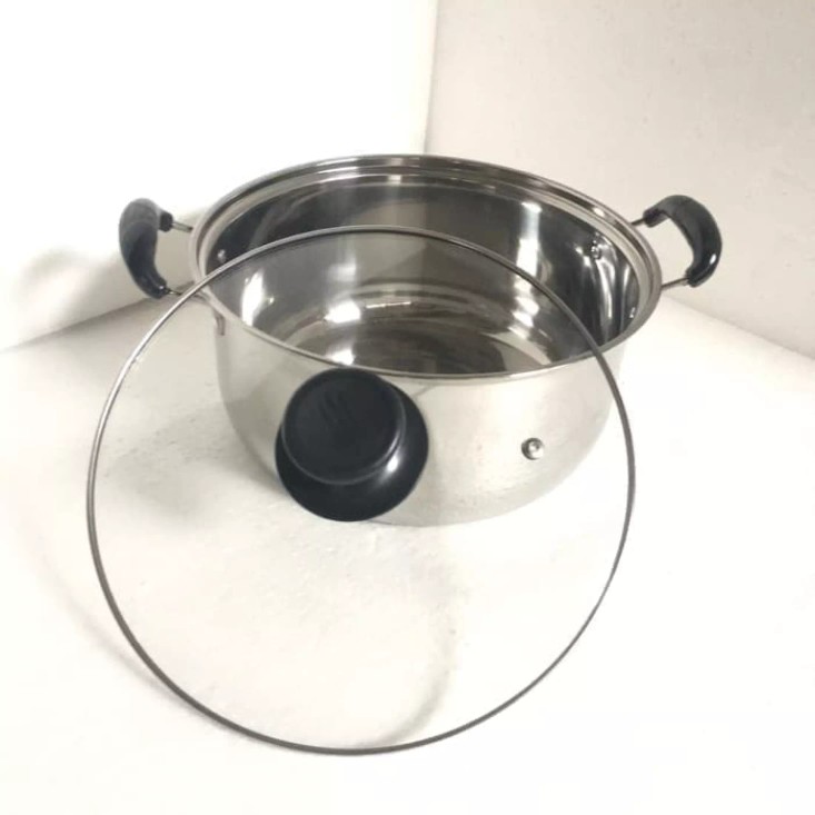 Panci Stainless - Saucepot Sbr Tutup Kaca 22cm (00142.01445)