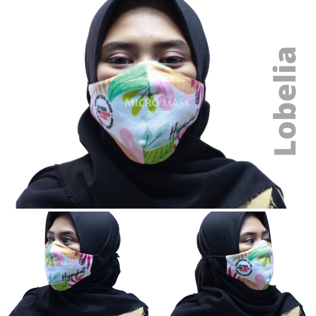 Masker Hijab Kain Motif/ Micromask / Masker Hijacket/Spectrum/Masker Polos-LOBELIA