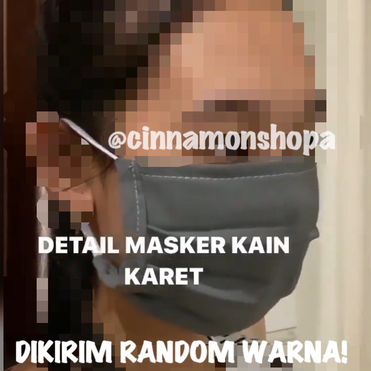 MASKER KAIN TALI KARET EARLOOP TELINGA / MASKER HIJAB NON MEDIS 2 LAPIS